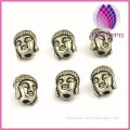 10mm Solid Tibetan Silver Alloy Buddha Charm Loose Beads